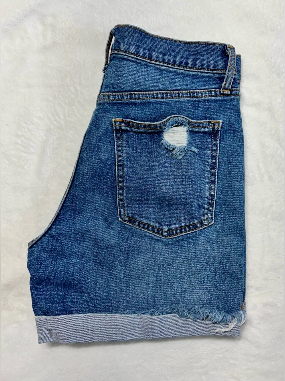 Gap Denim Mid Rise Cuffed Blue Denim Bermuda/Midi Shorts